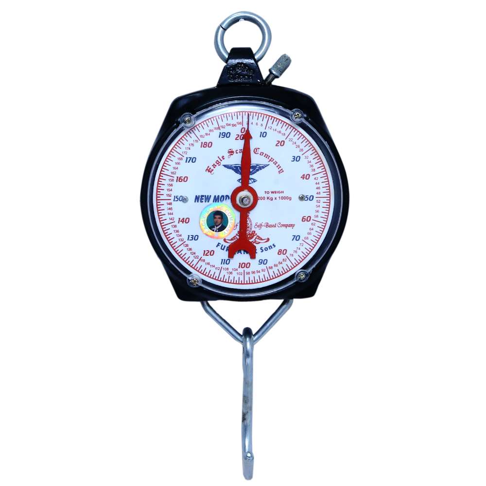 Hanging Spring Dial Scale - 440lb/200kg Capacity With S-Hooks For Hunting & Fishing