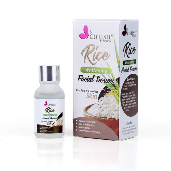 Cutish Rice Whitening Facial Serum – 100% Pure Fermented Rice Water with Avocado Oil & Licorice Root – 15ml - Image 4