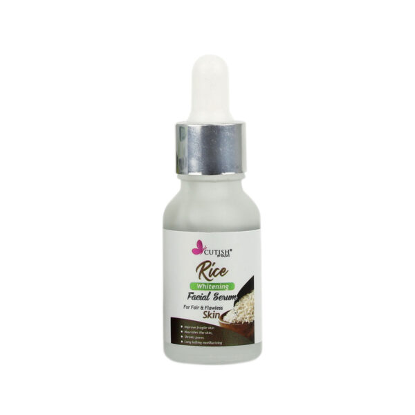Cutish Rice Whitening Facial Serum – 100% Pure Fermented Rice Water with Avocado Oil & Licorice Root – 15ml