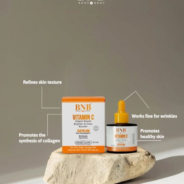 BNB Vitamin C Serum – Organic Source Brighten & Glow Booster – 30ml - Image 2
