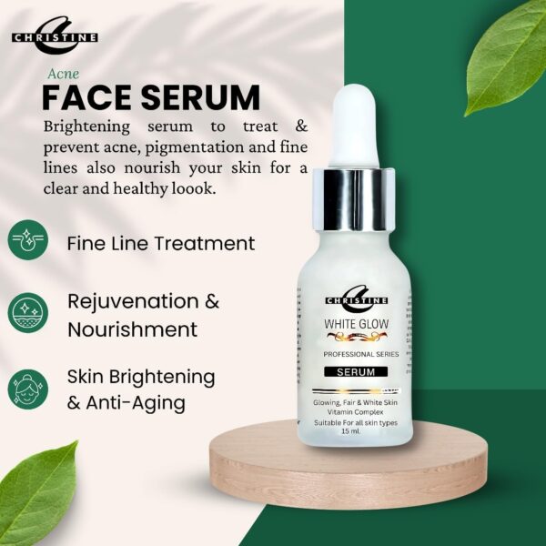 Christine White Glow Serum – Professional Series – Vitamin Complex B6 + E – 15ml - Image 3
