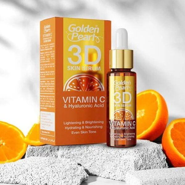 Golden Pearl 3D Skin Serum – Vitamin C + Hyaluronic Acid + Alpha-Arbutin + Vitamin B3 – 20ml - Image 9