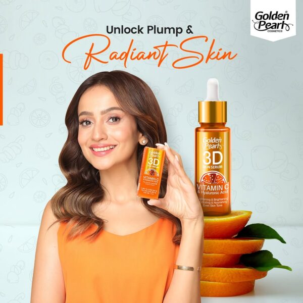 Golden Pearl 3D Skin Serum – Vitamin C + Hyaluronic Acid – 10ml - Image 8