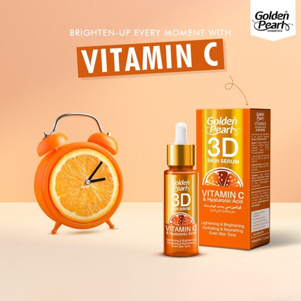 Golden Pearl 3D Skin Serum – Vitamin C + Hyaluronic Acid – 10ml - Image 4