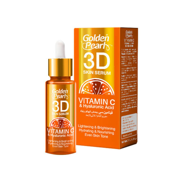 Golden Pearl 3D Skin Serum – Vitamin C + Hyaluronic Acid – 10ml - Image 3