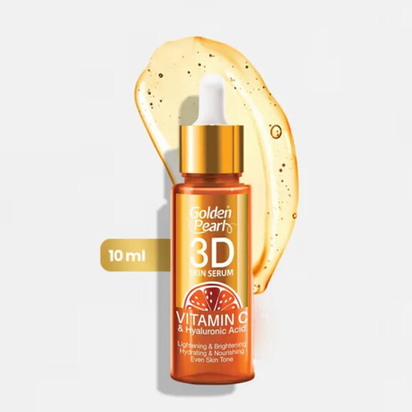 Golden Pearl 3D Skin Serum – Vitamin C + Hyaluronic Acid – 10ml - Image 2
