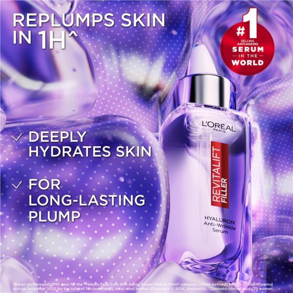 L'Oréal Paris Revitalift Filler 1.5% Hyaluronic Acid Plumping Serum – 15ml - Image 9