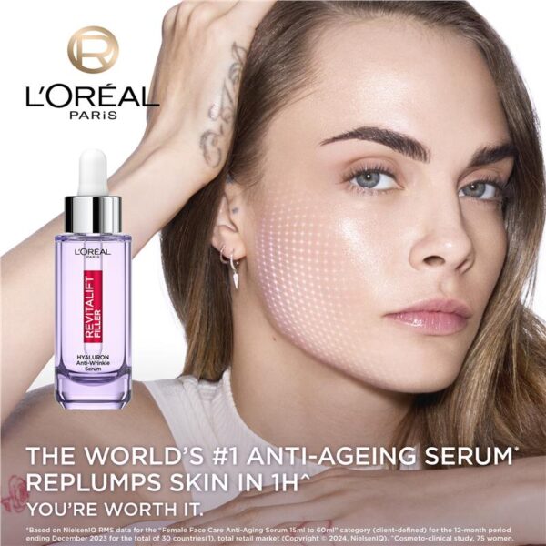 L'Oréal Paris Revitalift Filler 1.5% Hyaluronic Acid Plumping Serum – 30ml - Image 11