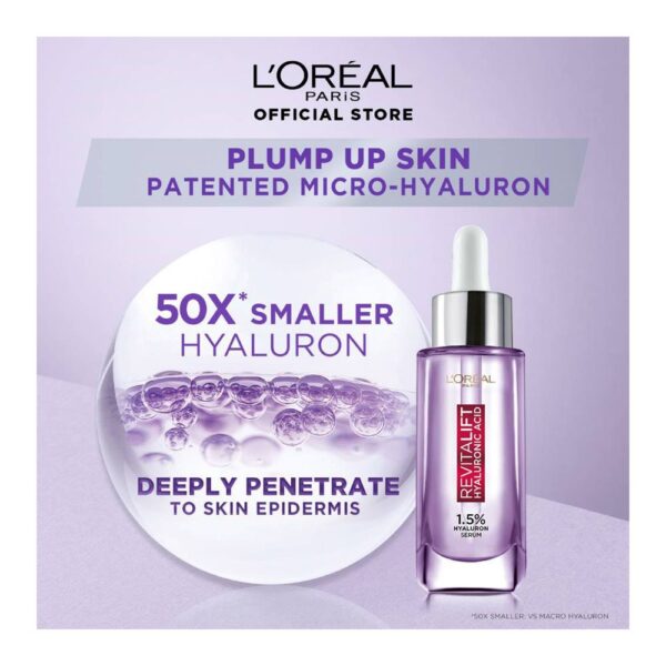 L'Oréal Paris Revitalift Filler 1.5% Hyaluronic Acid Plumping Serum – 30ml - Image 3