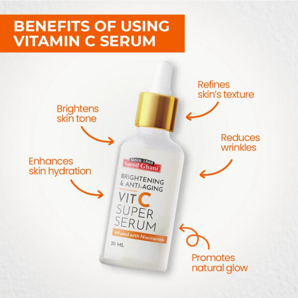 Saeed Ghani Brightening & Anti-Aging Vit C Super Serum with Niacinamide – 30ml - Image 10