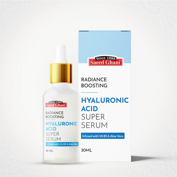 Saeed Ghani Hyaluronic Acid Super Serum – Radiance Boosting with Vitamin B5 & Aloe Vera – 30ml - Image 7