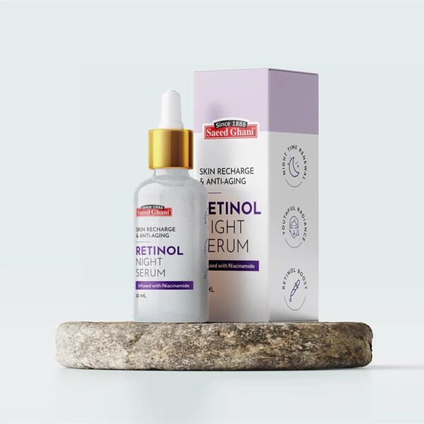 Saeed Ghani Retinol Night Serum – Skin Recharge & Anti-Aging – 30ml (With Niacinamide) - Image 2