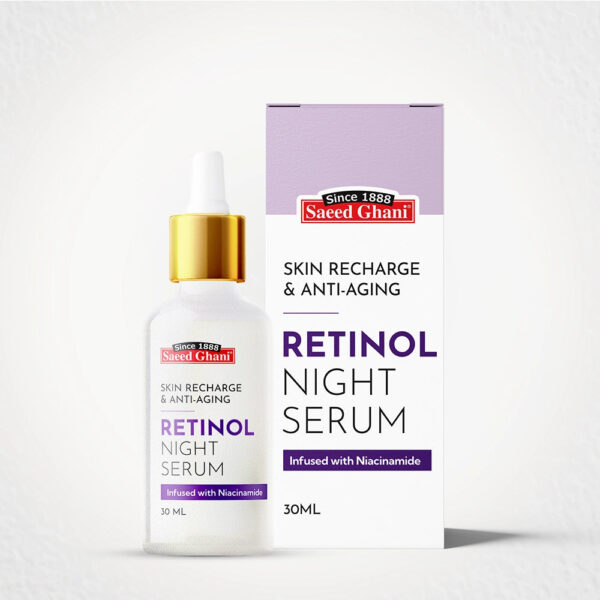Saeed Ghani Retinol Night Serum – Skin Recharge & Anti-Aging – 30ml (With Niacinamide) - Image 4