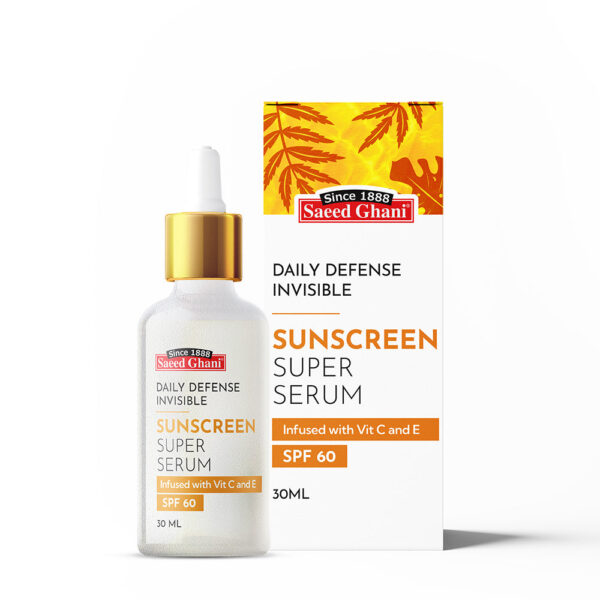 Saeed Ghani Sunscreen Super Serum – SPF 60 Daily Defense Invisible – 30ml (With Vitamin C & E) - Image 4