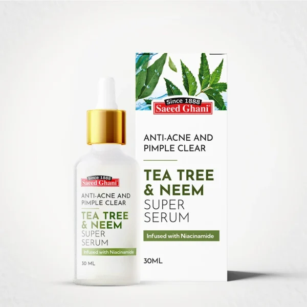 Saeed Ghani Tea Tree & Neem Super Serum – Anti-Acne & Pimple Clear – 30ml - Image 5