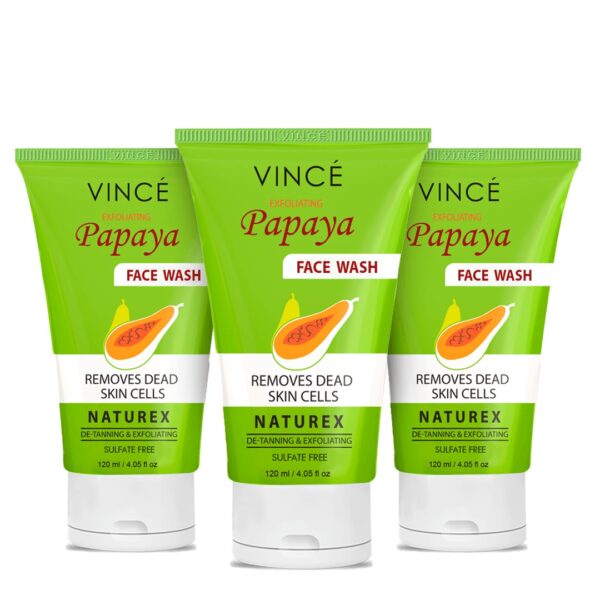 Vince Exfoliating Papaya Face Wash 120ml – Sulphate-Free, De-Tanning & Dead Skin Cell Remover for Glowing Skin - Image 5