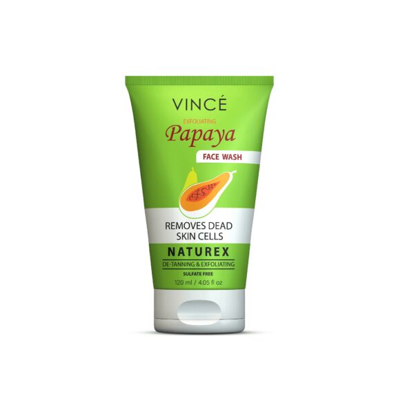 Vince Exfoliating Papaya Face Wash 120ml – Sulphate-Free, De-Tanning & Dead Skin Cell Remover for Glowing Skin - Image 7