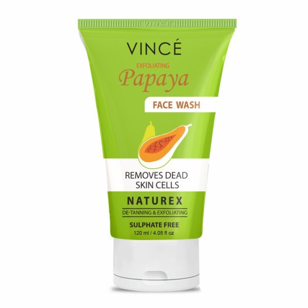 Vince Exfoliating Papaya Face Wash 120ml – Sulphate-Free, De-Tanning & Dead Skin Cell Remover for Glowing Skin - Image 8