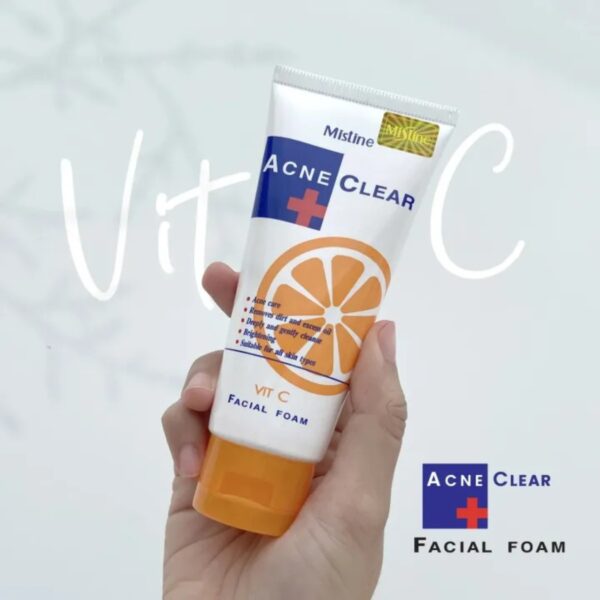 Mistine Acne Clear Vitamin C Facial Foam – Brightening Cleanser for Clear, Radiant Skin - Image 2