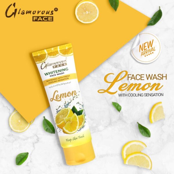 Glamorous Face Lemon Whitening Face Wash 100g – Oil Control, Acne Clear & Fresh Cooling Sensation - Image 2
