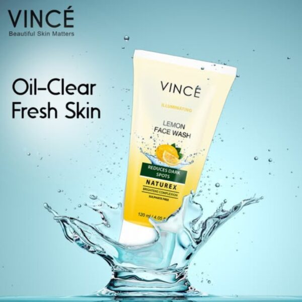 Vincé Lemon Face Wash 120ml – Natural Illuminating Formula to Reduce Dark Spots & Brighten Skin - Image 2