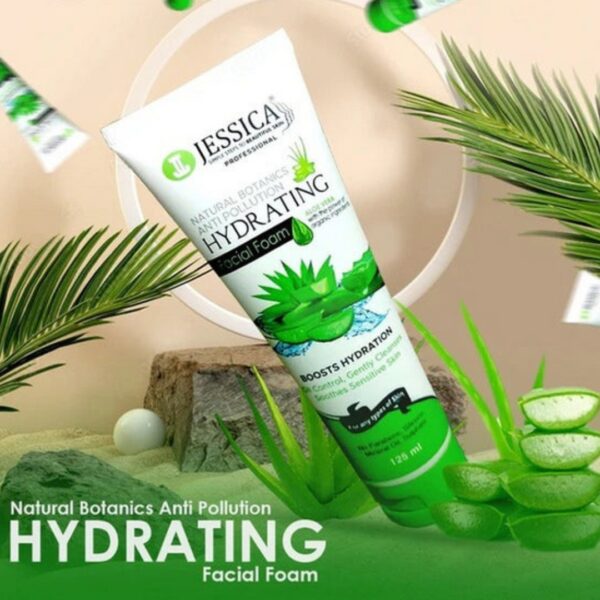 Jessica Hydrating Facial Foam 125ml – Aloe Vera & Vitamin B5 for Sensitive Skin & Oil Control - Image 6