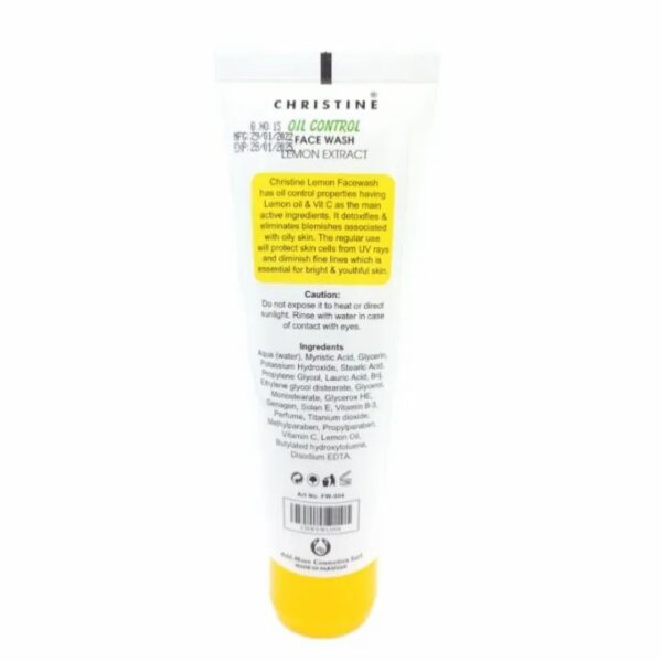 Christine Lemon Face Wash 110ml – Oil Control & Acne Scar Reduction with Vitamin C - Image 3