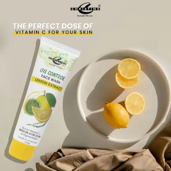 Christine Lemon Face Wash 110ml – Oil Control & Acne Scar Reduction with Vitamin C - Image 4