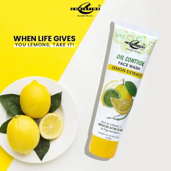 Christine Lemon Face Wash 110ml – Oil Control & Acne Scar Reduction with Vitamin C - Image 6