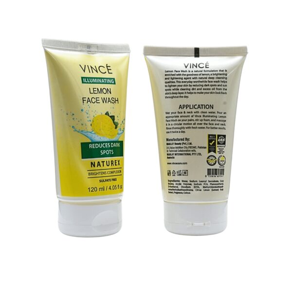Vincé Lemon Face Wash 120ml – Natural Illuminating Formula to Reduce Dark Spots & Brighten Skin - Image 15