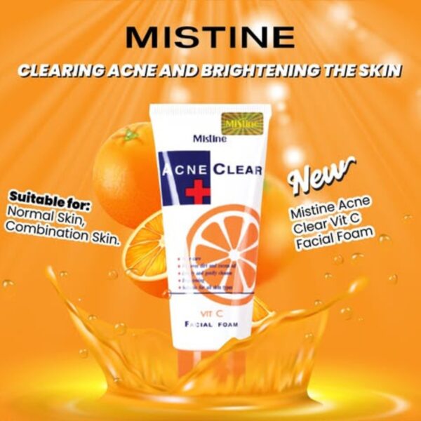 Mistine Acne Clear Vitamin C Facial Foam – Brightening Cleanser for Clear, Radiant Skin - Image 3