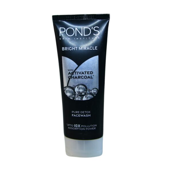 Pond's Bright Miracle Face Wash with Activated Charcoal – Pure Detox & Oil Control (100g)