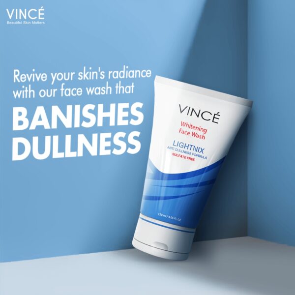 Vince Lightnix Whitening Face Wash 120ml – Sulfate-Free Anti-Dullness Cleanser for Radiant Skin - Image 2