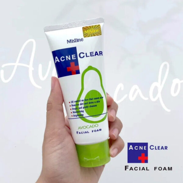 Mistine Acne Clear Avocado Facial Foam – Deep Cleanser for Acne, Oil Control & Brightening (100ml) - Image 4