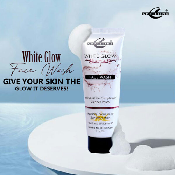 Christine White Glow Face Wash 110ml – Brightening Cleanser with Vitamin B5 & Sun Protection - Image 4