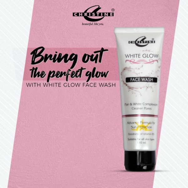 Christine White Glow Face Wash 110ml – Brightening Cleanser with Vitamin B5 & Sun Protection - Image 8