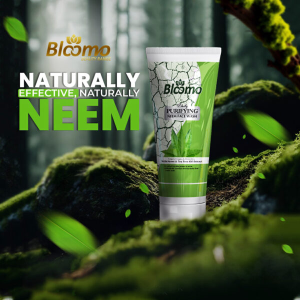 Bloomo Daily Purifying Neem Face Wash – With Tea Tree Oil for Acne, Pimples & Blemish Control – 100ml - Image 4