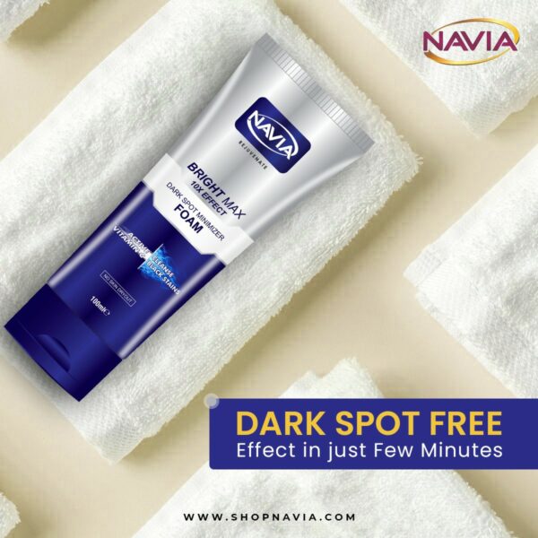 Navia Bright Max 10X Effect Foam – Dark Spot Minimizer Face Wash with Vitamin C (100ml) - Image 9