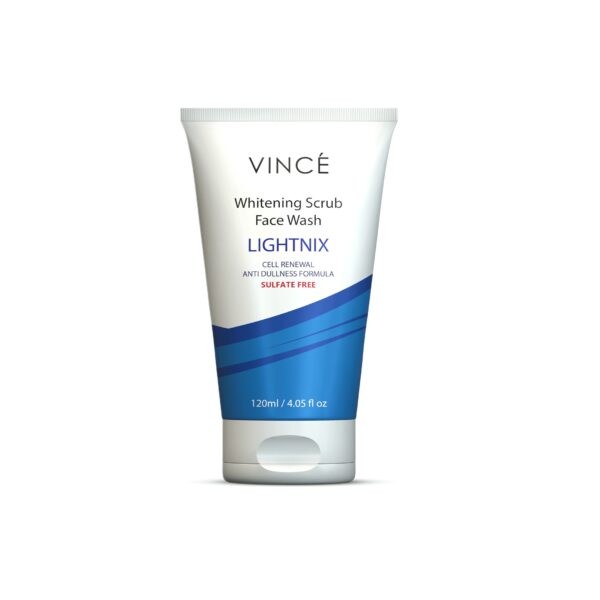 Vince Lightnix Whitening Scrub Face Wash 120ml – Sulfate-Free, Anti-Dullness & Cell Renewal Formula - Image 3
