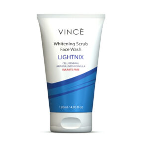 Vince Lightnix Whitening Scrub Face Wash 120ml – Sulfate-Free, Anti-Dullness & Cell Renewal Formula