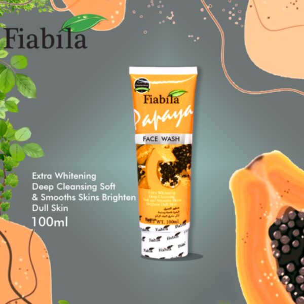 Fiabila Papaya Face Wash 100ml – Whitening & Deep Cleansing for Dull Skin - Image 3