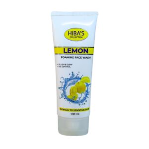 Hiba’s Lemon Foaming Face Wash 100ml – Oil Control & Glow for Normal to Sensitive Skin