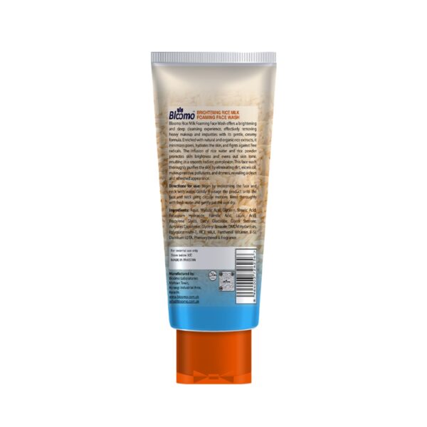 Bloomo Rice Milk Foaming Face Wash 100ml – Brightening, Deep Cleansing & Skin Radiance for All Skin Types - Image 2