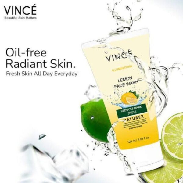 Vincé Lemon Face Wash 120ml – Natural Illuminating Formula to Reduce Dark Spots & Brighten Skin - Image 4