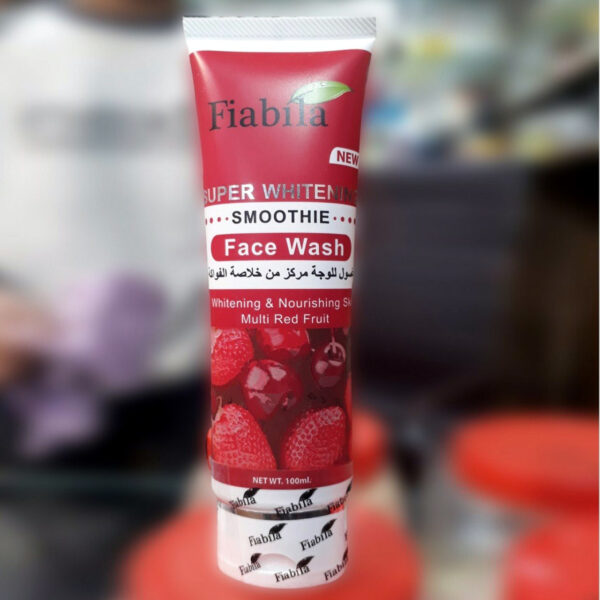 Fiabila Super Whitening Smoothies Face Wash 100ml – Multi Red Fruit Cleanser for Glowing & Soft Skin - Image 2