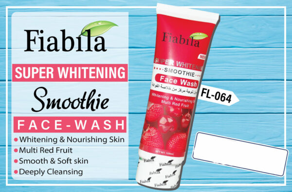 Fiabila Super Whitening Smoothies Face Wash 100ml – Multi Red Fruit Cleanser for Glowing & Soft Skin - Image 3