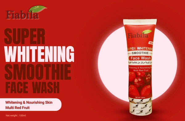 Fiabila Super Whitening Smoothies Face Wash 100ml – Multi Red Fruit Cleanser for Glowing & Soft Skin - Image 4