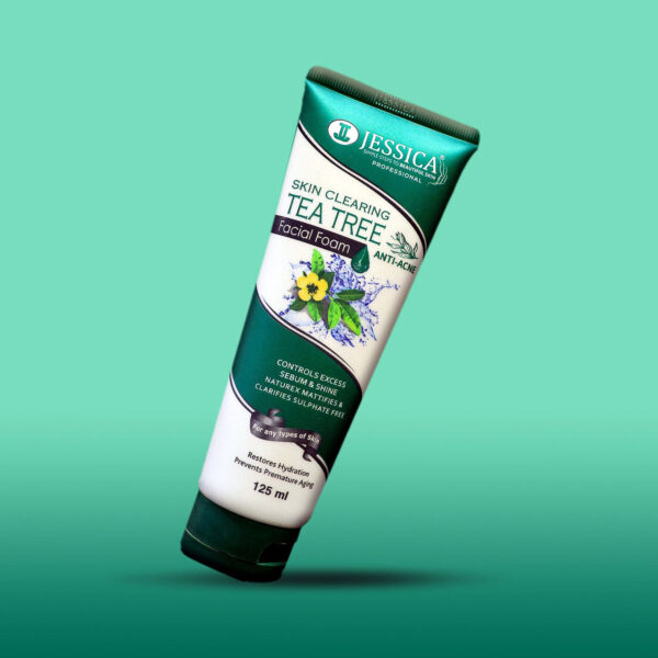 Jessica Skin Clearing Tea Tree Facial Foam 125ml – Anti-Acne, Sulfate-Free & Oil Control Cleanser - Image 2