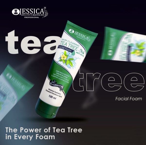 Jessica Skin Clearing Tea Tree Facial Foam 125ml – Anti-Acne, Sulfate-Free & Oil Control Cleanser - Image 6