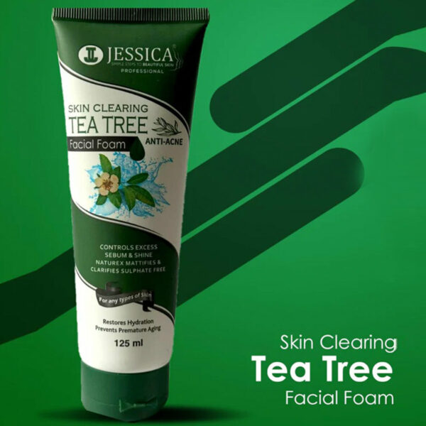 Jessica Skin Clearing Tea Tree Facial Foam 125ml – Anti-Acne, Sulfate-Free & Oil Control Cleanser - Image 7